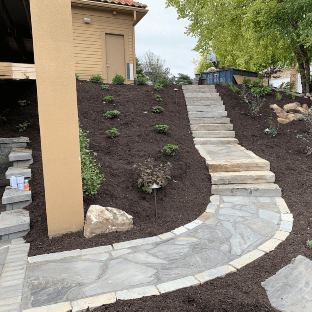 Full backyard landscaping project in Omaha