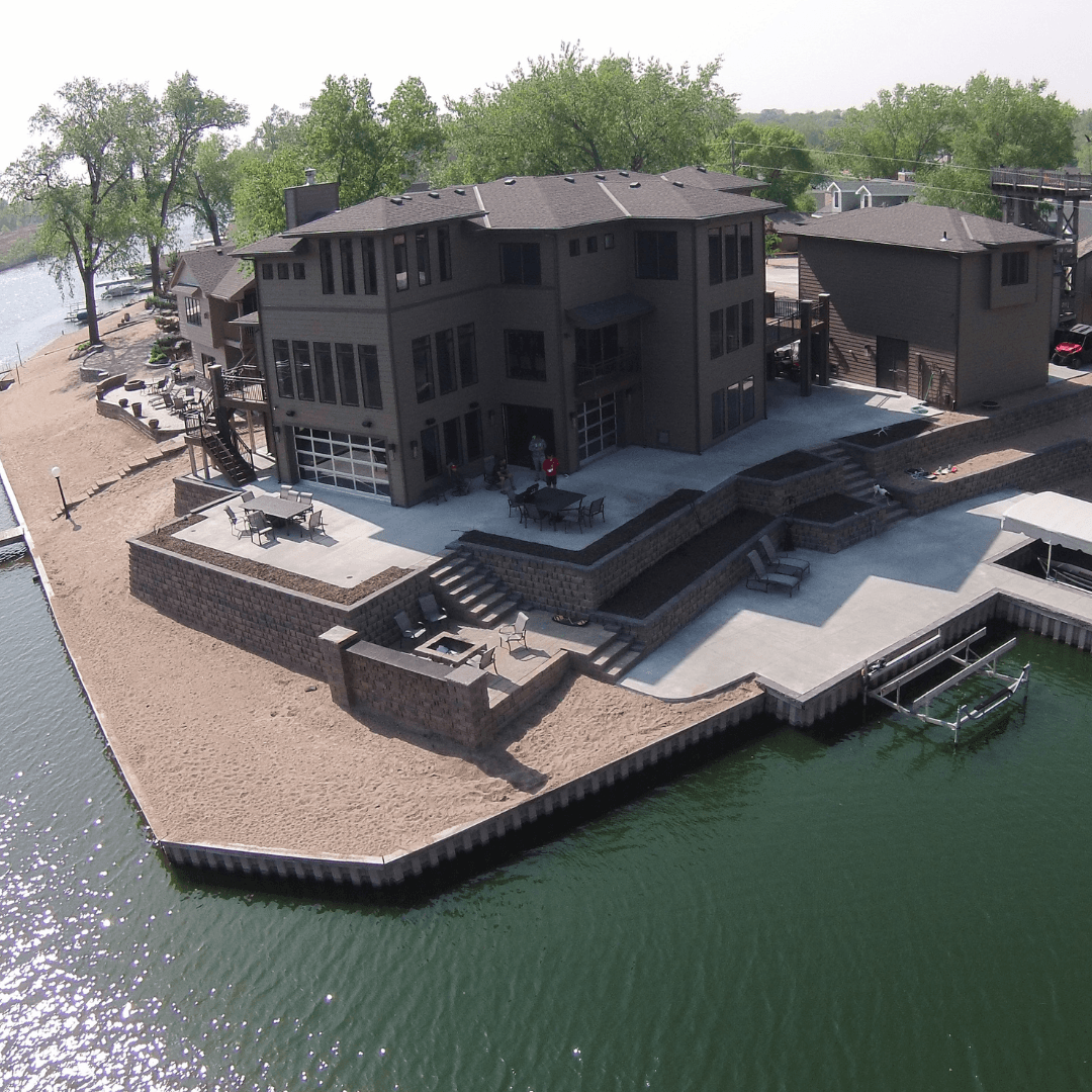 Lakefront landscaping project in Omaha
